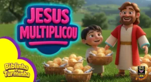 Biblinha e Turminha - thumbnail Jesus Multiplicou os Pães (versão 3) - desenho cristão infantil para colorir